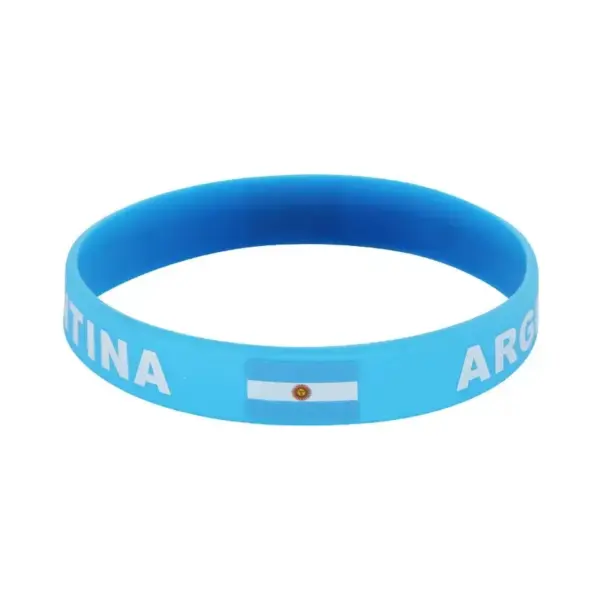oly-7f6bad34c82832ee3dcc9f0d7b56473e Wholesale Multicolor Nordic Style Asymmetrical National Flag Wristband In Silica Gel With Nylon Chain Material For Couples