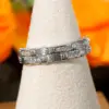 Wholesale Round Dots Waterproof Non Tarnish Rings For Women, 304 Stainless Steel With 18K Real Gold PVD Coated And Zircon Inlay