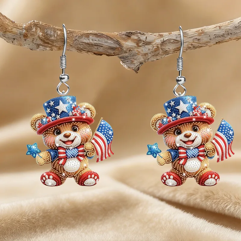 Wholesale Retro Multicolor Cartoon Character Drop Earrings For Women With 304 Stainless Steel Posts, Acrylic Print Design