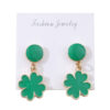 oly-7faf5ec14dd2cb2afcb6e6080f36d51e Wholesale St. Patrick's Day Irish Green Clover Pendant Oil Drop Earrings Fashion