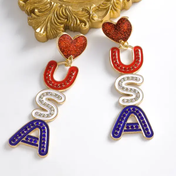 oly-7fbc80c0e09a596e3e9d14e3bcc7aad1 Wholesale 1 Pair IG Style Retro Classic Style Letter Inlay Alloy Seed Bead Drop Earrings