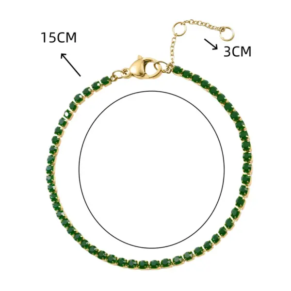Wholesale Unisex Circle Hypoallergenic Bracelet In 316 Stainless Steel With 14K Real Gold PVD Coating And Rhinestone Inlay