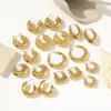 Wholesale 1 Pair Elegant Water Droplets Heart Shape Titanium Steel Hoop Earrings