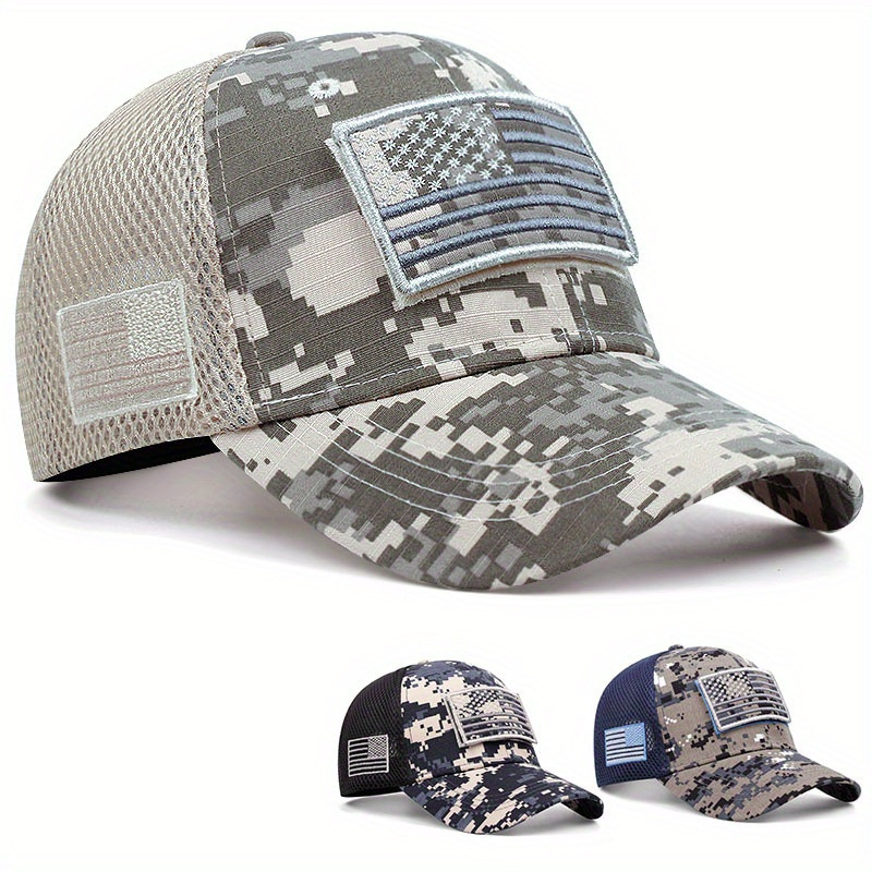 Wholesale Foreign Trade European and American Trendy Fishing Hats Summer Camouflage Hats for Men and Women Camouflage Baseball Caps Mesh Caps Sports H