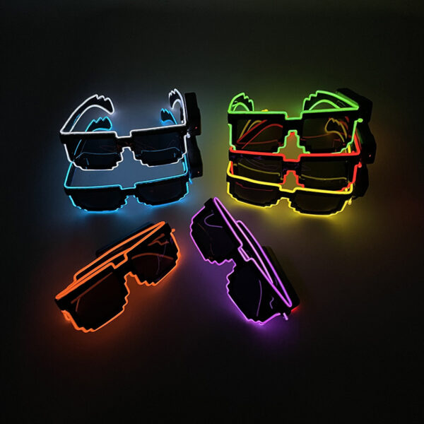 Wholesale Bar nightclub mosaic wireless luminous glasses cold light sunglasses party LED disco atmosphere equipment props
