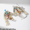 Wholesale Dopamine Colorful Polka Dot Chiffon Bow Earrings for Women Design Rice Beads Long Ring Shell Tassel Earrings
