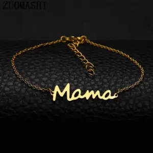 Wholesale Mama Letter Titanium Steel Plating Bracelets