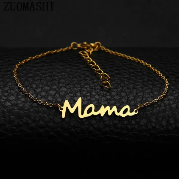 Wholesale Mama Letter Titanium Steel Plating Bracelets