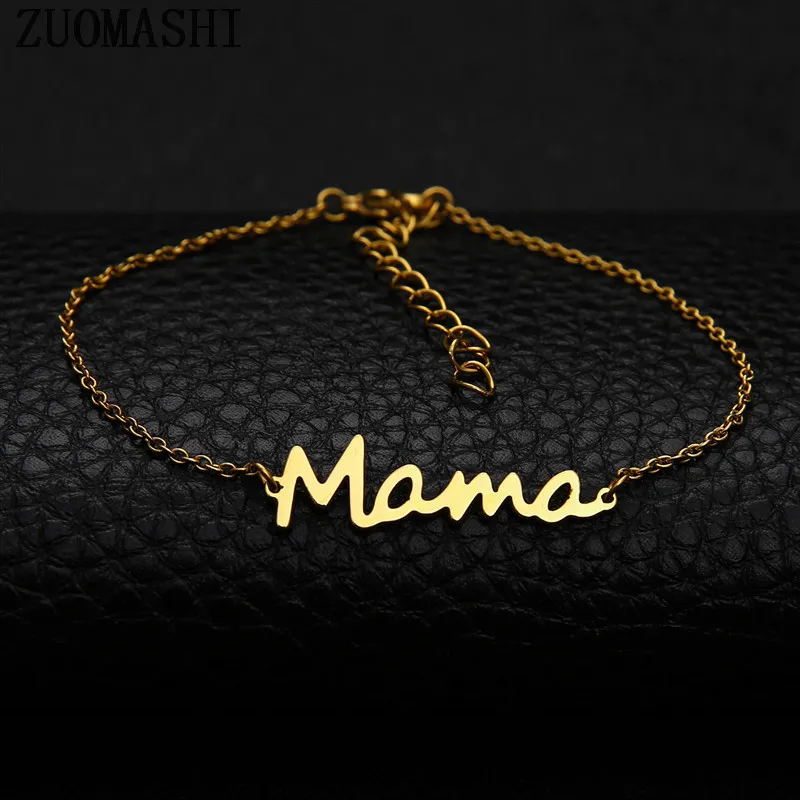 Wholesale Mama Letter Titanium Steel Plating Bracelets