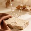 Wholesale 304 Stainless Steel Pearl Necklace, Vintage Jewelry, Multi-layered Wear