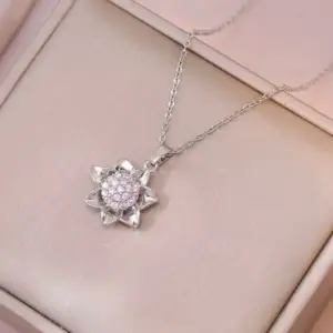X0597 Steel Sunflower Necklace