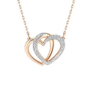 Rose gold heart to heart necklace