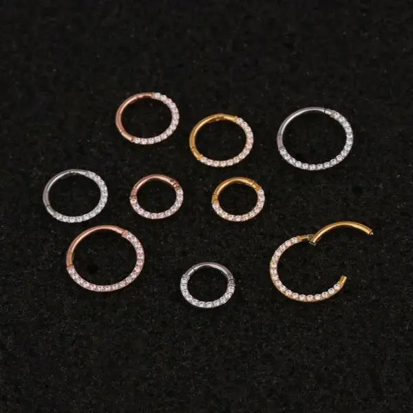 Wholesale 1 Piece 316L Stainless Steel Zircon Ear Cartilage Rings & Studs Geometric Waterproof Non Tarnish Surgical Steel Ear Cartilage Rings & Studs
