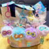 Wholesale  Cartoon Sunglasses Fabric Plush Good Luck Starlight Fur Ball Keychain Doll Pendant Couple Bag Hanging Ornaments Women