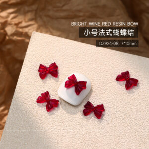 [frosted style] burgundy small french bow