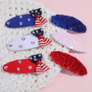 Wholesale American Independence Day Butterfly Decorative Hair Clip Girl Star Hair Accessory Shiny Highlight Rainbow