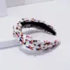 Wholesale Pearl Rhinestone Bow Hairband Striped Independence Day Stars American Hair Accessories Flag Hairband