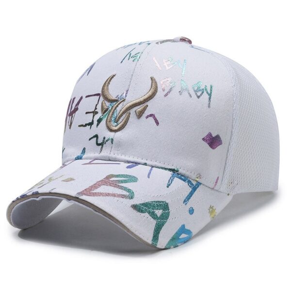 oly-807ef76be0f3c39b0345347ee95e3cb1 Wholesale Korean Style Graffiti Embroidered Hat Breathable Baseball Hat Fashionable Casual All-match Sunscreen Hat Cap