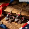 oly-8080681cc898637230068d12a8f2ced4 Wholesale Retro White & Red Bow Tie Print Drop Earrings For Women With 304 Stainless Steel Ear Pins