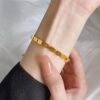 Wholesale LOVE Square Snake Bone Bracelet for Women Retro Niche Design High-grade Feeling Bracelet Titanium Steel Color-free