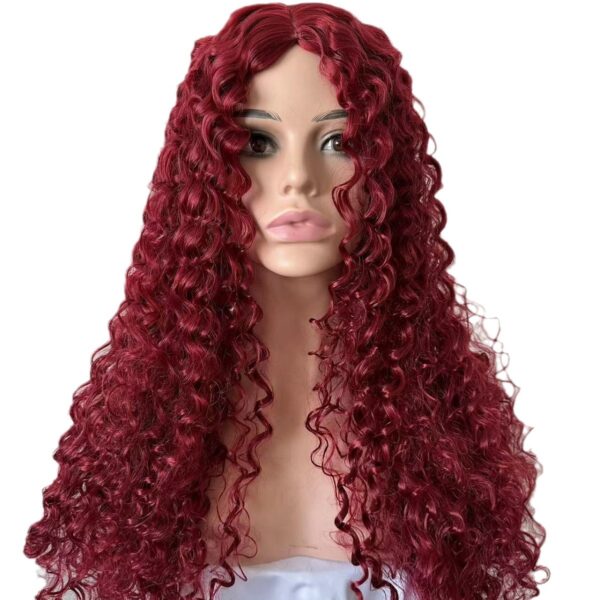 Wholesale matte high-temperature silk African small coil tube explosive head long curly hair chemical fiber wig split head cover