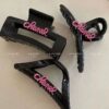 oly-8091508c64e0c855fe9e209eb38a8e58 Wholesale Tanabata Sweet Cool Barbie Pink Letter Grab Velvet High-grade Hairpin Women's Elegant Shark Clip Hair Accessories
