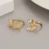 Wholesale Women’s Bow Tie Ring In Copper With Golden Plated Electroplated Finish Featuring Zircon Inlay