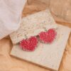 Wholesale Valentine's Day Heart Dwarf Earrings Flamingo Love Semicircle Plaid Acrylic Earrings for Women