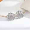 Wholesale 1 Pair Casual Hawaiian Commute Jellyfish Shell Copper 18K Gold Plated Ear Studs