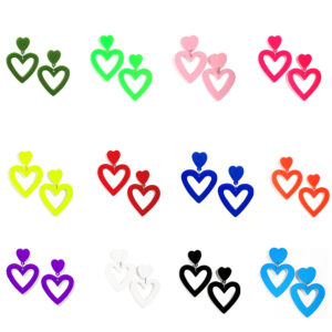 Wholesale 1980S Prom Party Acrylic Earrings Water Drop Hollow Love Earrings Valentine's Day Geometric Love Earrings