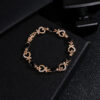 Wholesale Korean style heart-shaped bracelet hollow-out elegant flower Diamond-embedded Lady bracelet heart-shaped bracelet Valentine's Day gift