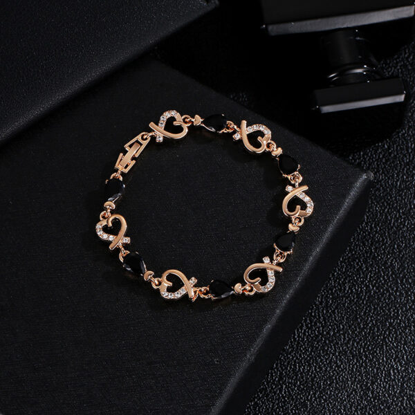 Wholesale Korean style heart-shaped bracelet hollow-out elegant flower Diamond-embedded Lady bracelet heart-shaped bracelet Valentine's Day gift