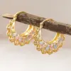 Wholesale Three-dimensional Geometric Earrings For Women In Copper With KC Golden Plated Water Plating And 0.03µm Coating Thickness