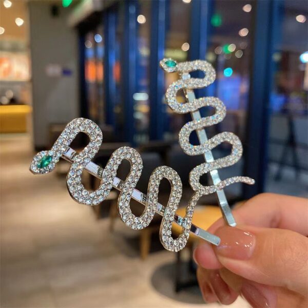 Wholesale Fashion Full Diamond Snake Hairpin Women's Alloy Rhinestone Clip Side Clip Bangs Clip Hairpin Hair Accessories