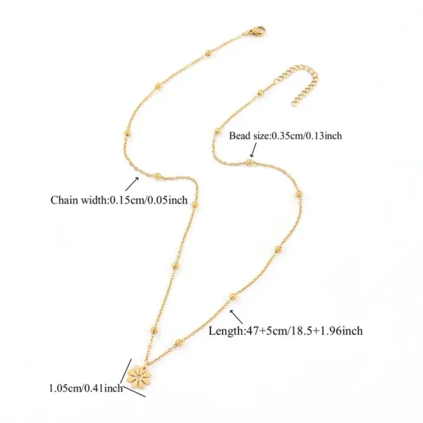 Wholesale PVD Coated Real Gold Plated Flower 201 Stainless Steel 304 Simple Style Classic Waterproof Non Tarnish Pendant Necklace