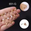 oly-8107f93cacf3e3f1cdc64385cb6ae95a Wholesale 316L Stainless Steel Copper Zircon Nose Rings & Studs Flower Waterproof Non Tarnish Surgical Steel Women'S