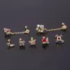 oly-810d8921702178853948a5727a0f30b7 Wholesale Copper Artificial Gemstones Ear Cartilage Rings & Studs Geometric Waterproof Non Tarnish Surgical Steel
