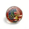 Wholesale American Flag Pin In 304 Stainless Steel Featuring Gem Inlay, Perfect For American National Day