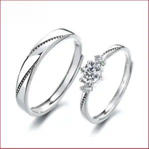 oly-812a0e8234158625107b09c655840765 Wholesale Elegant And Cute Love At First Sight Fashion Couple Ring Men's And Women's Simple Personality Open Ring Adjustable Ring Ring
