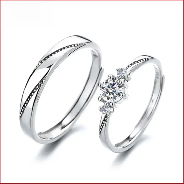 oly-812a0e8234158625107b09c655840765 Wholesale Elegant And Cute Love At First Sight Fashion Couple Ring Men's And Women's Simple Personality Open Ring Adjustable Ring Ring