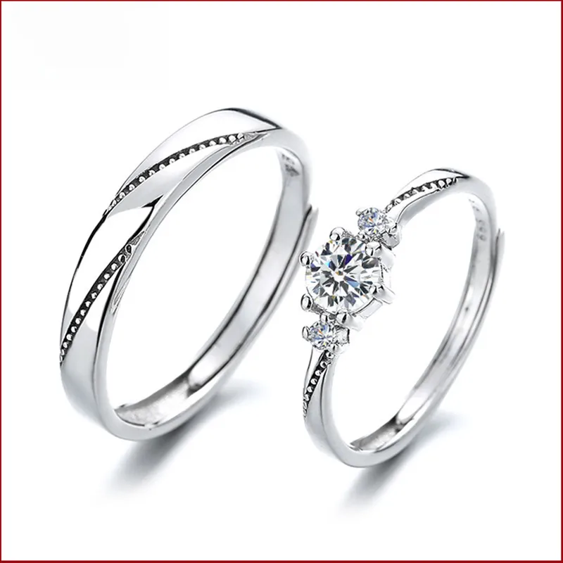 Wholesale Elegant And Cute Love At First Sight Fashion Couple Ring Men's And Women's Simple Personality Open Ring Adjustable Ring Ring