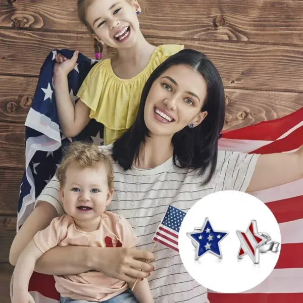 Wholesale New American Independence Day Star Alloy Earrings Festive Personalized Geometric Pattern Zinc Alloy Women's Jewelry Gifts