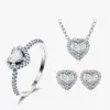 oly-813a3e96feb3495e0eefcff73155e4d0 Wholesale Holiday Engagement 925 Sterling Silver Women'S Zircon Silver Rhodium Plated Heart Shape Rings Earrings Necklace