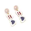 Wholesale Enamel Glasses Earrings For Women In Colour, Made With Durable Zinc Alloy, Perfect For Independence Day