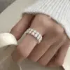 Wholesale Electroplated Flowers Ring For Women In Silver Plated Brass Featuring Elegant Floral Design