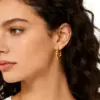 Wholesale Hypoallergenic Flowers Sleeper Earrings For Women In 304 Stainless Steel With 18K Real Gold Plated Finish