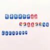 Wholesale 4th Of July Themed Wearable Nail Art Stars And Solid Color Detachable Silicone Nail Tips And Grid 24-Piece Set