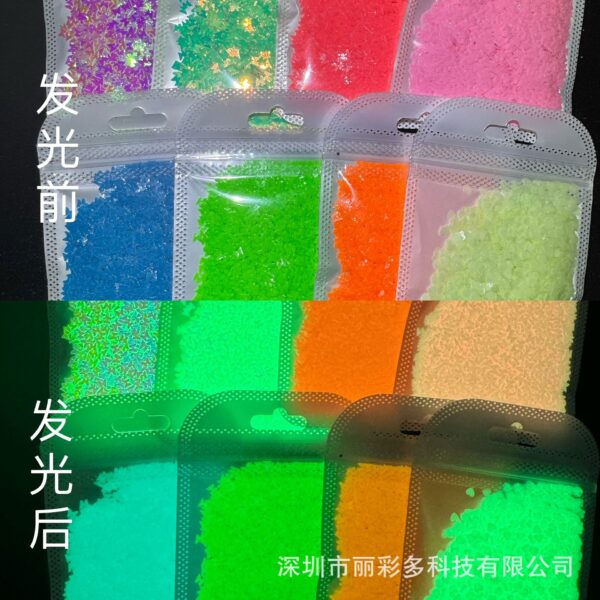 oly-815cf24833c955400dec948dcf0dd622 Wholesale Net Red Nail Art Luminous Small Bulb Sequins 3MM Butterfly Highlight Night Luminous Nail Handmade Decorative Sequins