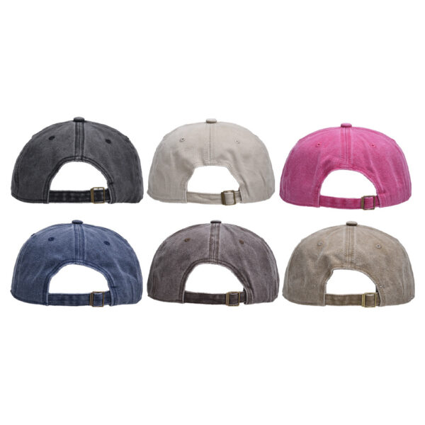 Wholesale washed embroidered letter mama hat women's versatile distressed soft top curved brim baseball cap peaked cap