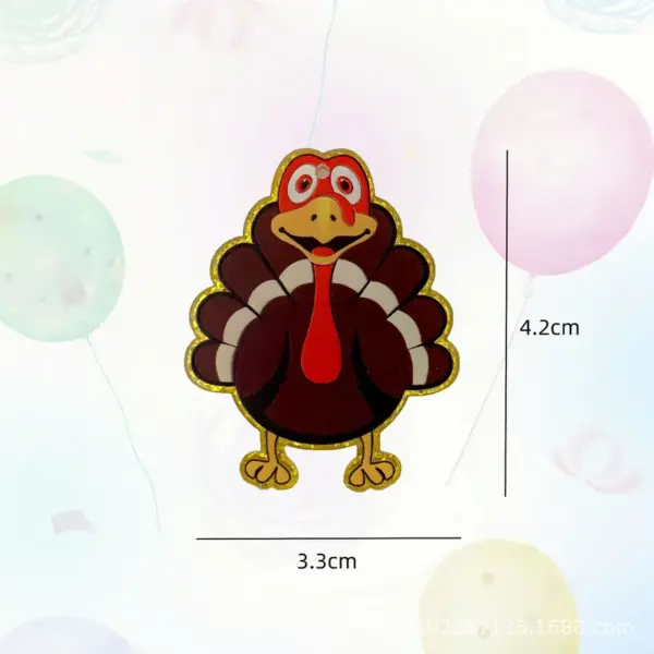 oly-816acf33f6a4bec04b55d26196637bae Wholesale Thanksgiving Acrylic Turkey Pendant Earrings Necklace Keychain Single-Sided Glitter Powder Creative DIY Accessories